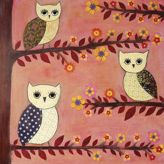 Art Print - Three Wise Owls