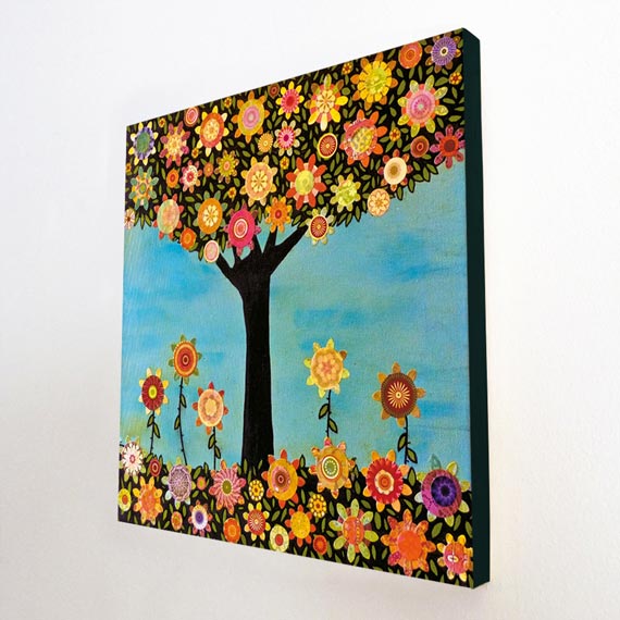 Large Wood Block Print Of My Tree Painting - In Full Bloom