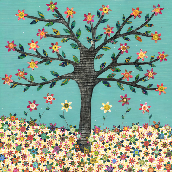Art Print - Retro Flower Tree